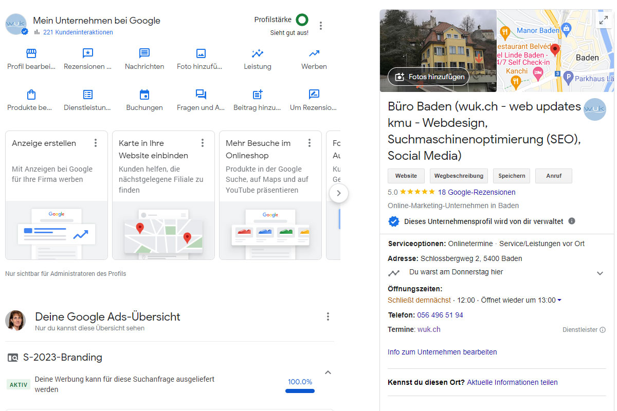 Erfolgreich Selbstständig Google Unternehmensprofil einrichten Workshop